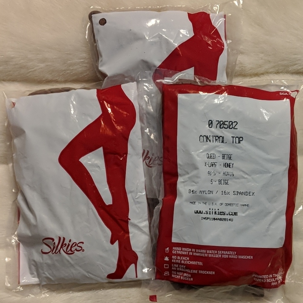Silkies control top XL honey beige pantyhose
